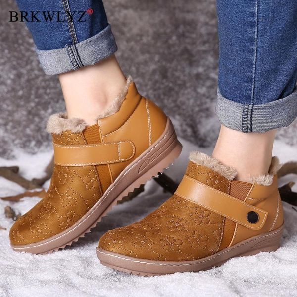 

new 2020 winter short warm snow boots women warm fur lining waterproof pu leather casual women ankle boots size 35~43, Black