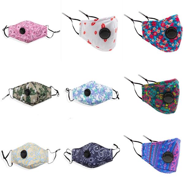 

in stock fast ship mens and face masks with breathing valve 3-layer designer mask dustproof earloop masks#244, Black