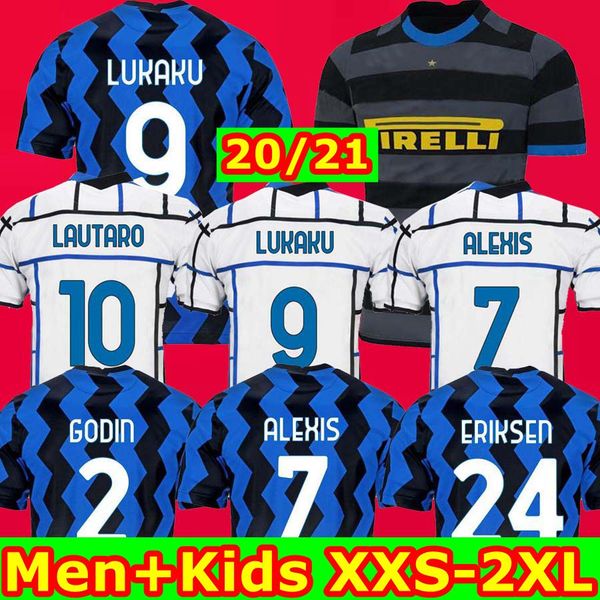 

inter milan soccer jersey eriksen lukaku lautaro alexis 20 21 perisic skriniar godÃ­n retro football shirt 2020 2021 uniforms men kids, Black;yellow