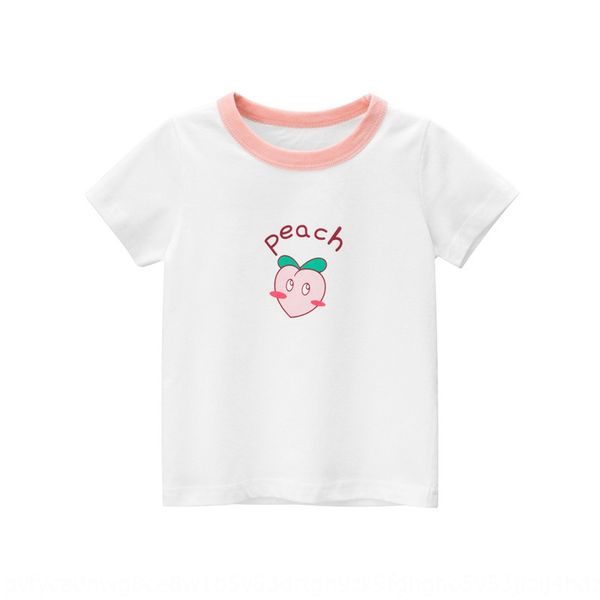 

w7kve girls white short-sleeved t-shirt cotton class a 2020 summer yangqi baby fruit fruit strawberry half-sleeved baby strawberry pink t-sh, Blue