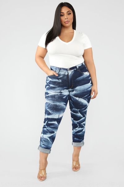 

жир девочка середины талии и толстуха середины талии джинсы и джинсы, Blue