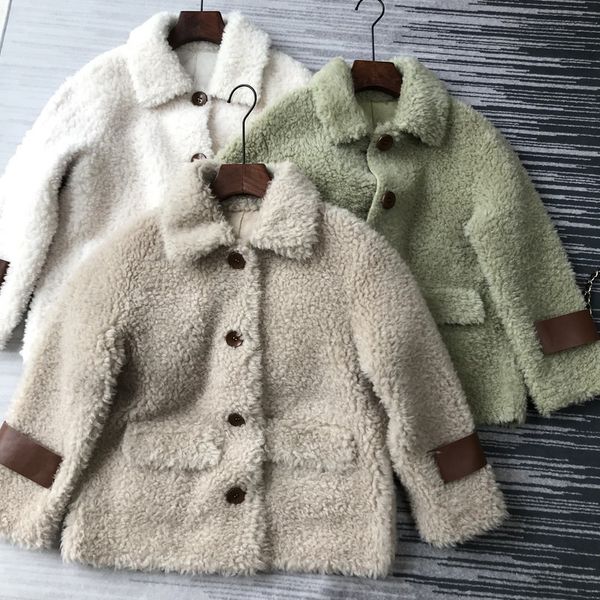 

women's wool & blends women coat short lamb, Black