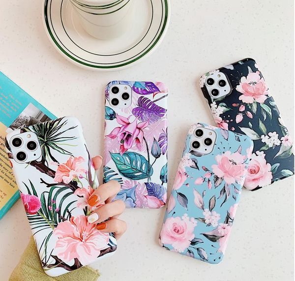 

дизайнерская роза цветочный цветок подорожника imd ​​мягкий tpu стильный чехол для iphone 11 pro max xr xs x 8 7 6 6s plus