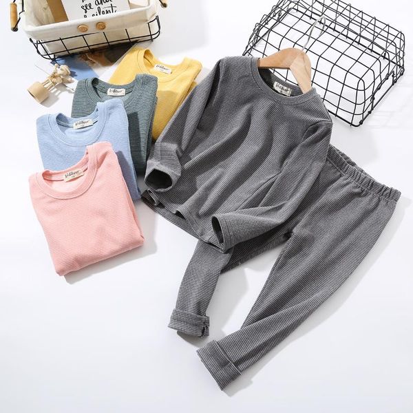 

baby striped underwear set for boys and girls in autumn and winter 2020, White