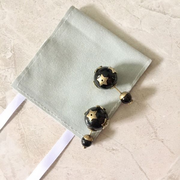 

women black ceramics earrings men female star stud earring jewelry wedding charm jewelry, Golden