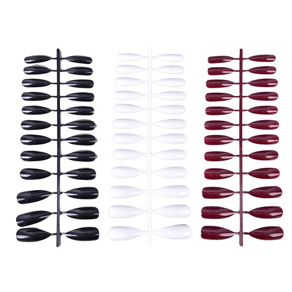 

24pcs extra long false nails stiletto tips sharp end stilettos fake nail uv gel, Red;gold
