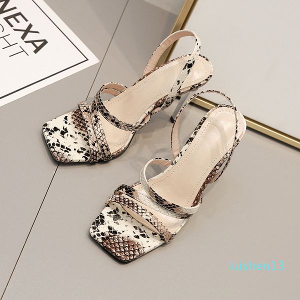 

sandals stiletto heels square toe fashion womens shoes 2020 ankle strap high luxury velvet comfort block women's summer female l13, Black