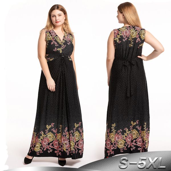

plus size 4xl 5xl 6xl summer vestidos mujer verano 2019 women beach maxi dress vestido longo elbise boho floral dress ropa mujer