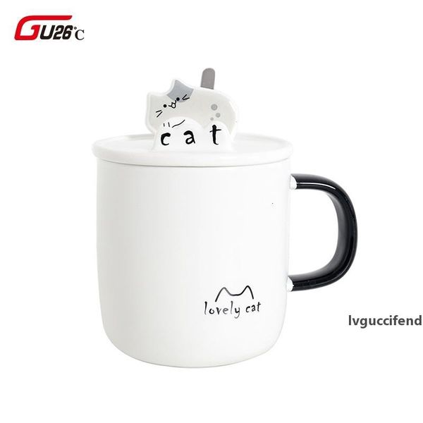 

350ml novelty design cute kitty mobile phone bracket ceramics mug lovely cartoon cat marc cup western restaurant gift t200506