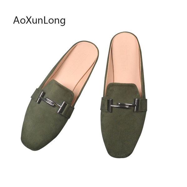 

women slippers new mules shoes elegant woman slides mule shoes fashion sandals big size 31-43 comfy flats outdoor flip flops, Black
