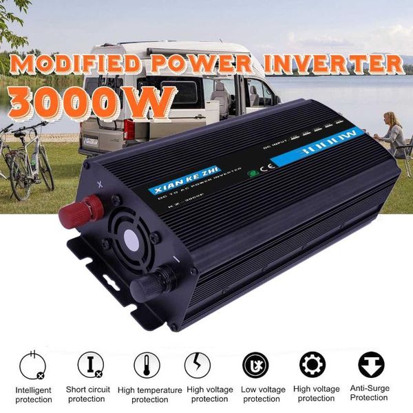

3000w modified power inverter 12/24/48/60/72v to 220v double led display