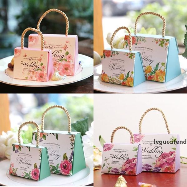 

wedding floral printing candy box gift bags packaging bag with handles packaging for jewelry valentine s gift pouches
