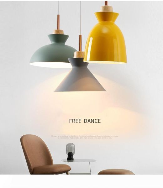 

modern lamp chandelier solid wood modern minimalist style macaron creative bedroom dining room living room hangling lamp lrcc006