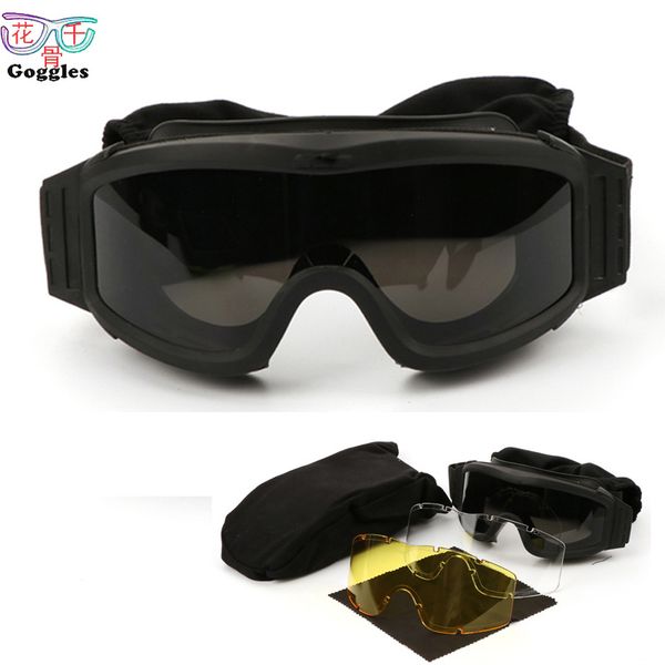 

explosive goggles desert locust cs glasses impact resistant glasses wind and sand, White;black
