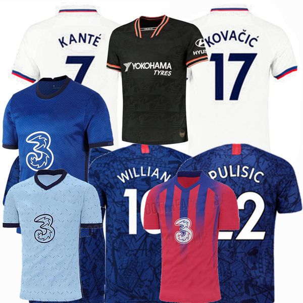 

2019 2020 2021 werner soccer jerseys rudiger jorginho abraham barkley kante lampard giroud willian pulisic ziyech mount football shirt, Black;yellow
