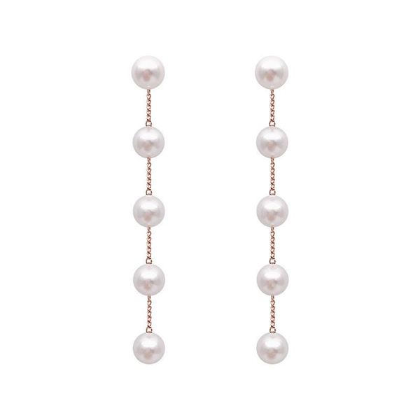 

925 sterling silver pin earrings for women wedding jewelry gifts fashion bohemian tassel long chain pearl earring