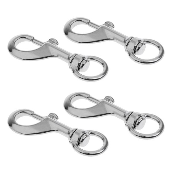 

4pieces stainless steel round eye swivel bolt snap hook dog chain clip 88mm
