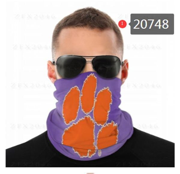 

ncaa clemson tigers seamless neck gaiter shield scarf bandana face masks uv protection for motorcycle cycling riding running headbands, Black
