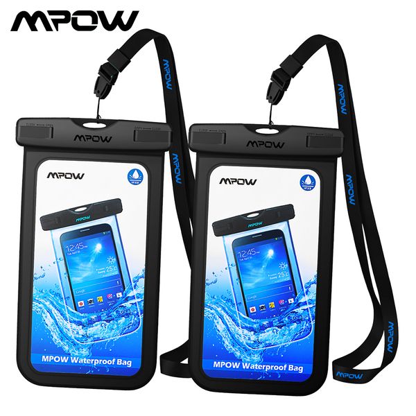 

2 pcs] mpow pa078 ipx8 universal waterproof phone case pouch for iphone x dry bag hiking dirtproof snowproof pouch for xiaomi