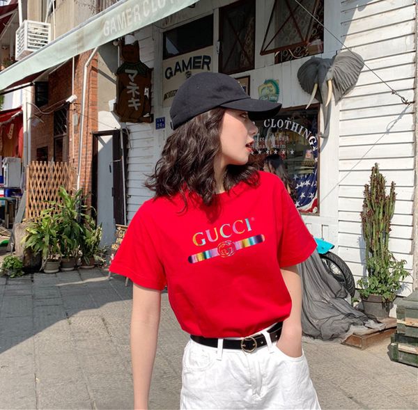 

fashion t shirts for women t-shirt gold vogue letter women short sleeve crew neck graphic tees casual womens 2017 new nv08 rf, White