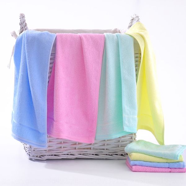 

solid color bamboo fiber soft water absorbing plain color children's 25*50 towel children's face wash towel gao yang