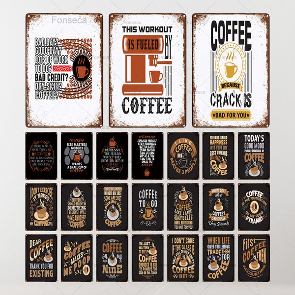 

black and brown coffee metal signs tin sign plaque metal wall cafe home pub art kitchen bar vintage decor