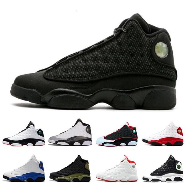 

13 13s men he got game basketball shoes black cat melo class of 2003 grey toe bred sports sneakers shoes size 7-13