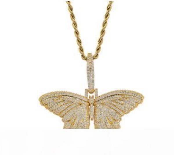 

2020 iced out искрение bling cz choker девушки женщин ювелирных 5мм cz теннис цепи hip hop прохладный розовый ожерелье бабочки, Silver