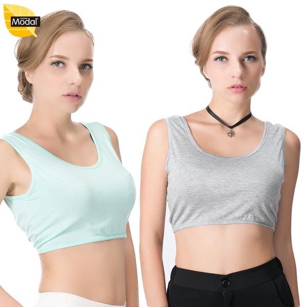 

korean fat mm female summer plus fat large modal stretch all-match ultra short u-collar vest small vest, Camo