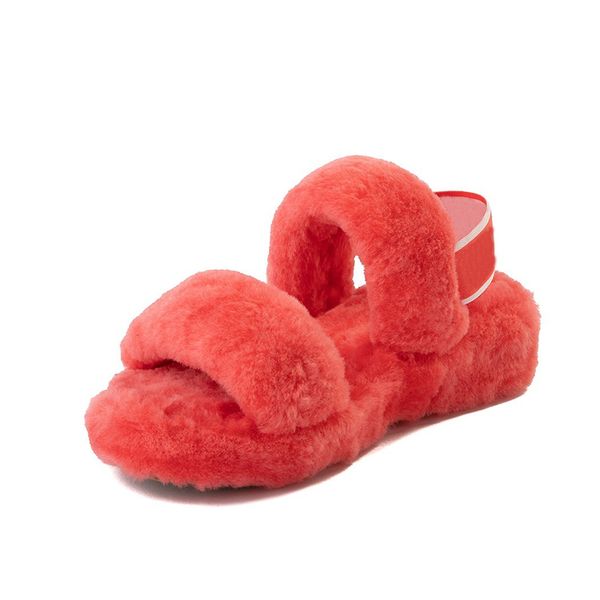 

низкие упорный мягкий удобный тапочки красного меха овчины слайд, Black