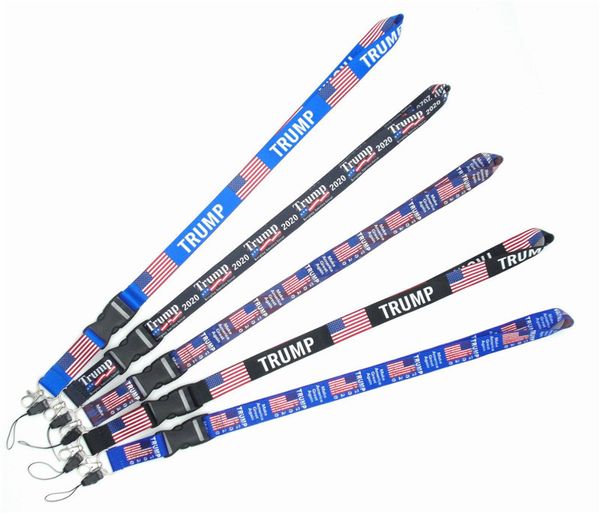 2020 eleição americana Trump Lanyards Keychain da bandeira dos EUA tornar a América Great Again chave Straps anel de telefone celular ou cartões