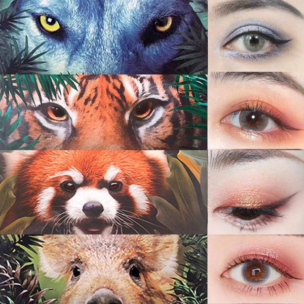 

animal eyeshadow palette with glitter paintcute powdery eyeshadow palette eye makeup brush tsml1