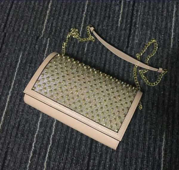 

women red colorbottom rivet holding bags personalityhead embossed genuine leather holding envelope bag street trend head clutch bag