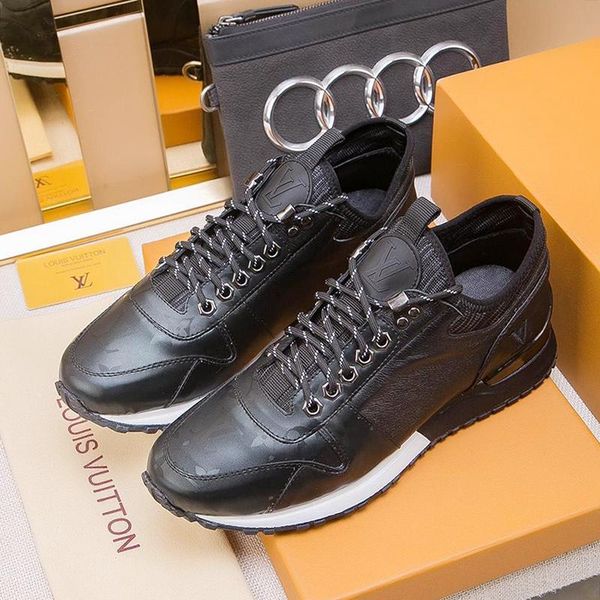 

новое новое прибытие мужская обувь кроссовки класса люкс с box mens обувь run away sneaker zapatos de hombre luxury style lace -до мужская о, Black