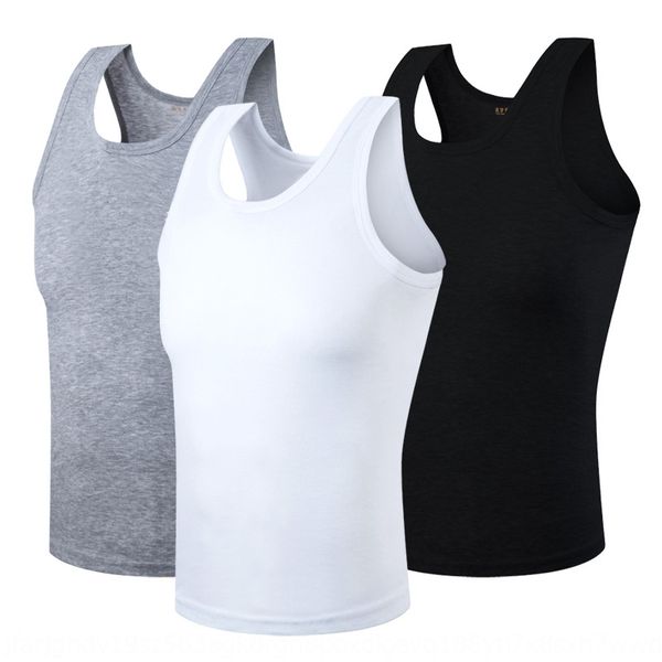 

thin men' cotton korean style tight solid vest color round neck seamless men' bottoming sports trendy vest, White;black
