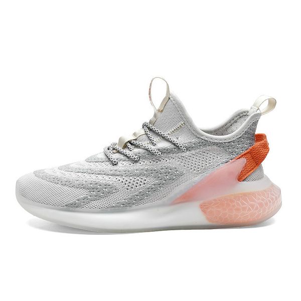 

2020 coconut shoes men's flying woven breathable sports running shoes increased soft bottom casual white net red dad, Black