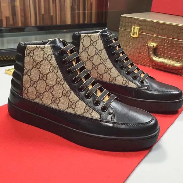 

мужчины ', s high top мужская мода sneaker обувь осень и зима высокого качества мягкий footwears lace -до плюс размер повседневные спорт муж, Black