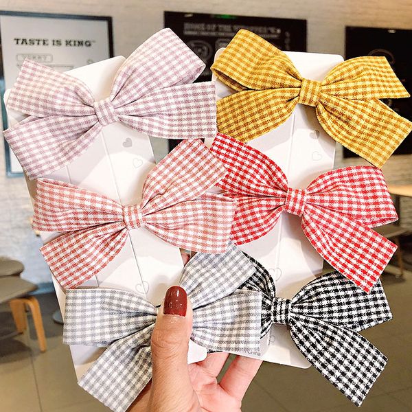 

hair accessories women girls cute plaid bow hairpins sweet clips headband barrettes lovely ornament fashion