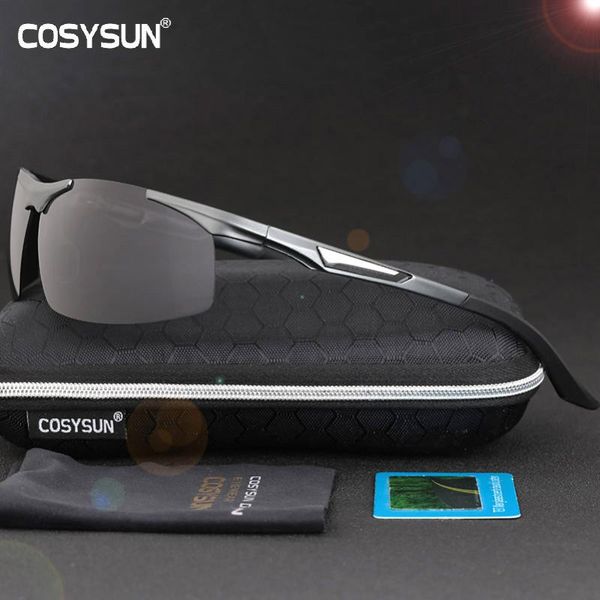 

cosysun aluminum magnesium polarized sunglasses men driving polarized glasses oculos male eyewear accessories men goggle 0516, White;black