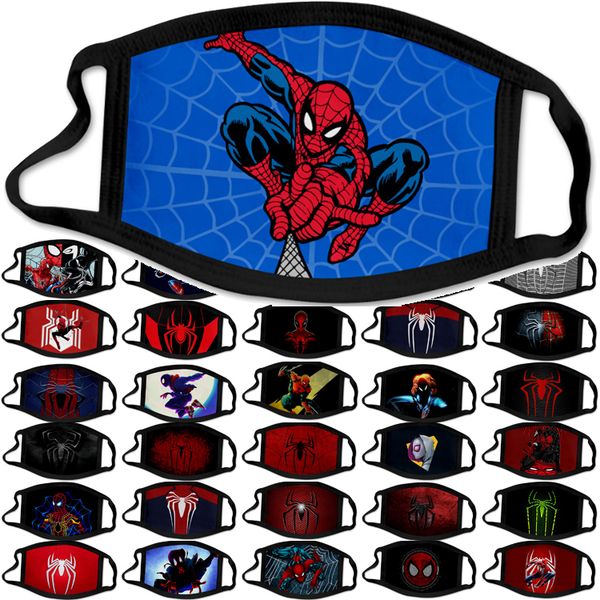 

reusable face mask for kid spiderman super hero kid face mask party cosplay dust washable windproof cotton mask wholesale