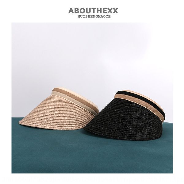 

straw women's summer embroidery big eaves straw sunscreen sunscreen cap travel all-match hat women's empty hat, Blue;gray