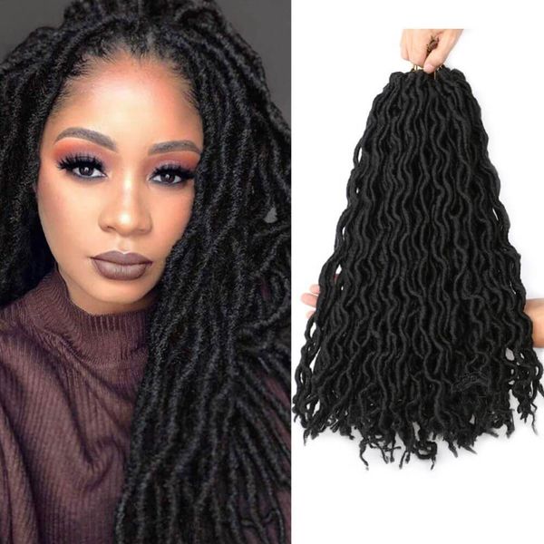 Locos ciganos 18inch dreadlocks tranças sintéticas extensão de cabelo faux trava três tom coloed crochet sintético traço trançando LOCs ciganos de cabelo