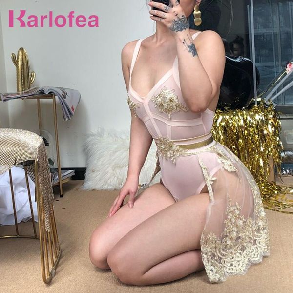 

karlofea women luxury two piece dress and bottom gold appliques v neck slim lady clubnight party dress fashion vestidos, Black;gray