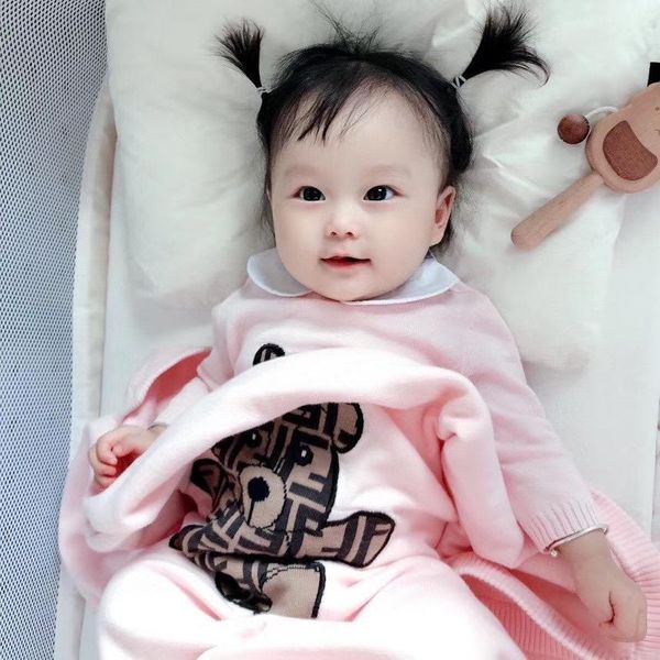 

new autumn baby sweater rompers clothes for newborns blanket boy girl baby jumpsuit winter clothing 3 colors, Blue