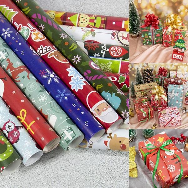 

christmas wrapping paper christmas decoration gift box diy package paper cartoon santa claus snowman deer present wrapping paper rra2440
