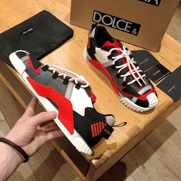 

ns1 sneakers in mixed materials,luxury mens casual shoes fashion designer shoes for men breathable sneakers men shoes b04, Black