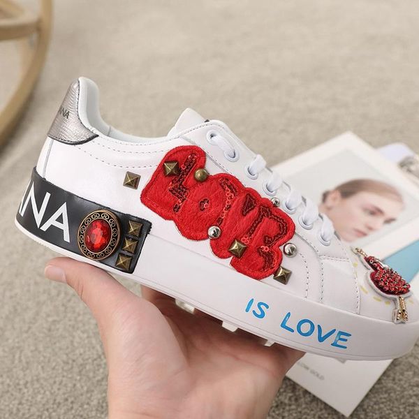 

2020n new trend hand-painted leather party casual shoes outdoor men and women sports shoes fashion wild couple shoes, size 35-45, Black