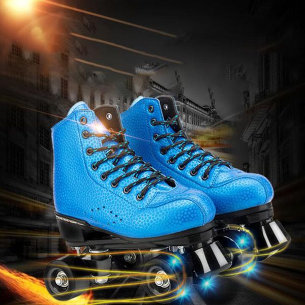 

inline & roller skates children's double row wheel pu foam patina skating rollers