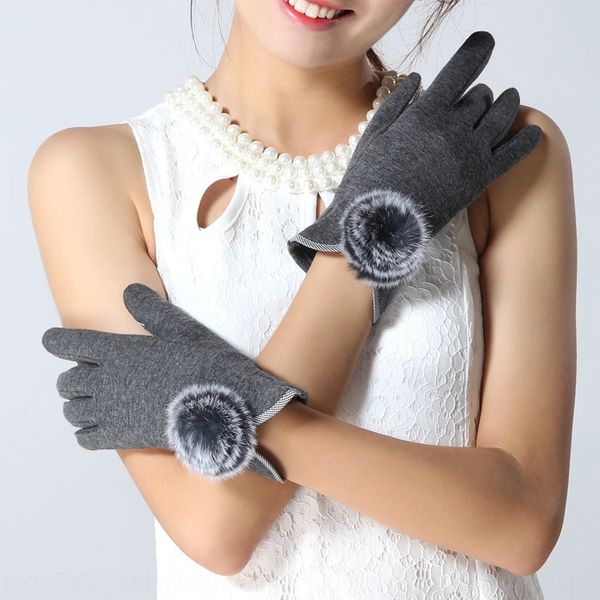 

zicce 2019 new touch screen warm gloves women's non-down velvet cycling warm bicycle bicycle students velvet thickened season rex rabbi