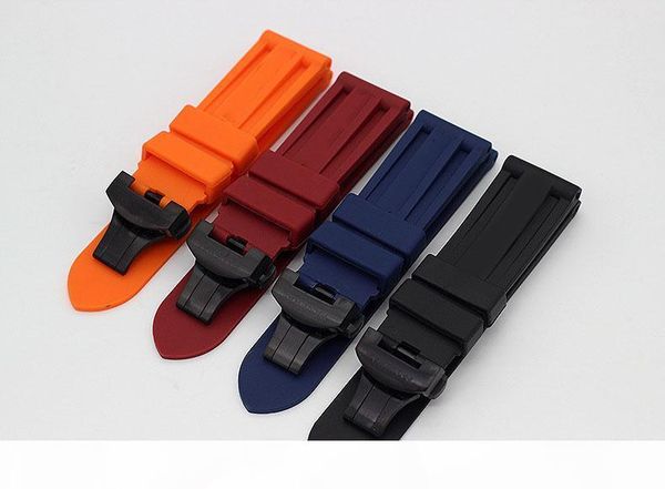 

развертывание пряжки бабочки застежку здесь оптовая пан силиконовый ремешок спорт водонепроницаемая пряжкой ремень 24мм импортированные сили, Black;brown